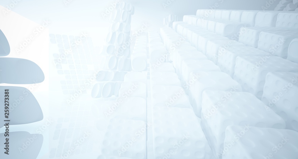 Fototapeta premium White smooth abstract architectural background. 3D illustration and rendering