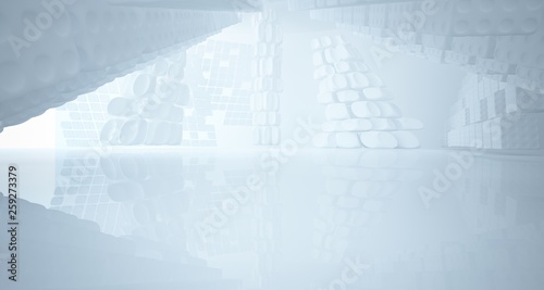 White smooth abstract architectural background. 3D illustration and rendering © SERGEYMANSUROV