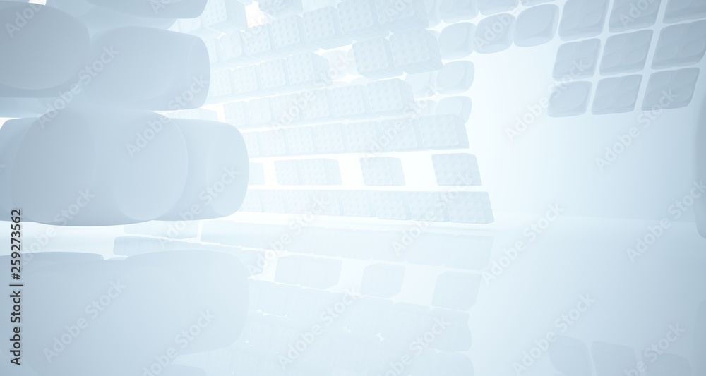 Fototapeta premium White smooth abstract architectural background. 3D illustration and rendering