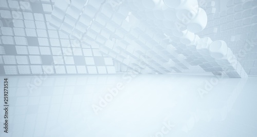 White smooth abstract architectural background. 3D illustration and rendering