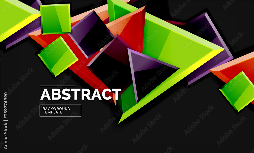 Squares and triangles geometrical background Squares and triangles geometrical background
