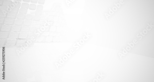 White smooth abstract architectural background. 3D illustration and rendering