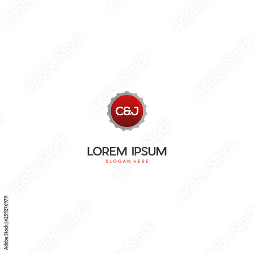 Creative Illustration modern C & J sign geometric logo design template, Letter C & J logo design template. Creative modern trendy C & J typography	