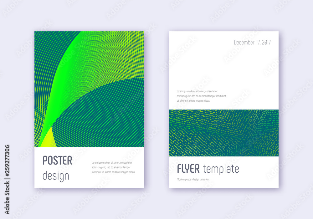 Fototapeta premium Minimalistic cover design template set. Green abst