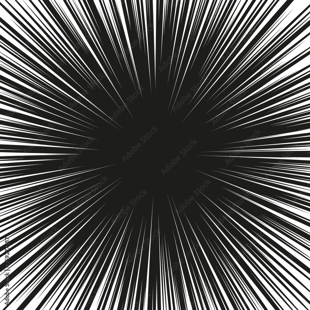 Obraz premium Graphic Explosion with Speed Lines. Comic Book Design Element. Vector Illustration