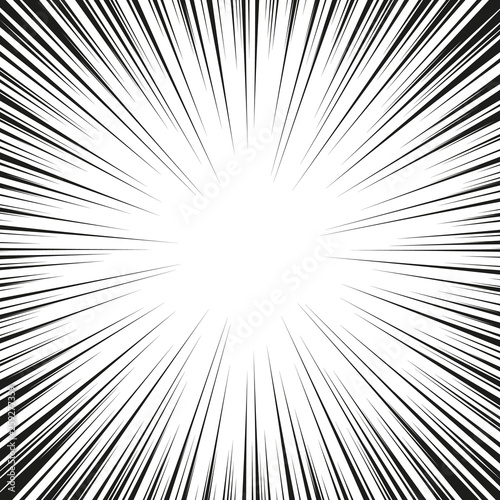 Graphic Explosion with Speed Lines. Comic Book Design Element. Vector Illustration