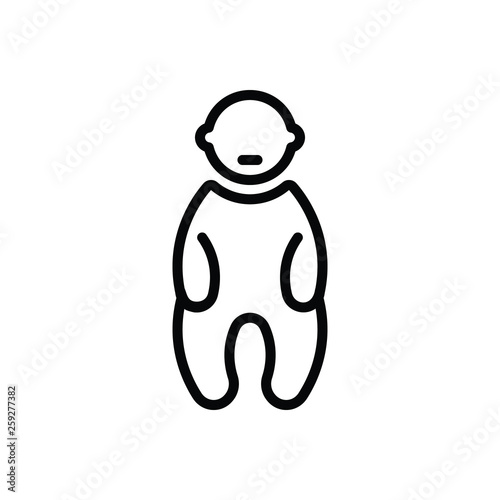 Black line icon for baby child 