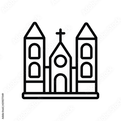 Black line icon for church holy