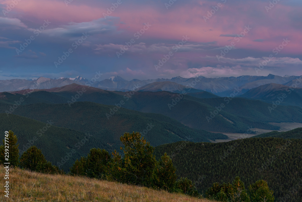 Fototapeta premium mountains sunset clouds sky cedars