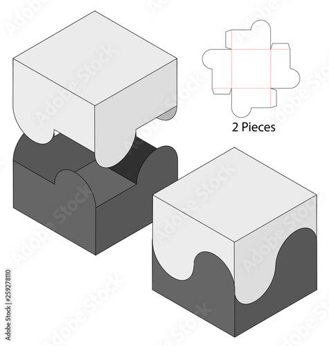 Box packaging die cut template design. 3d mock-up