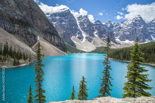 Beautiful blue Moraine Lake, Canada