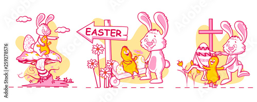 Happy Easter holiday celebration background in vector