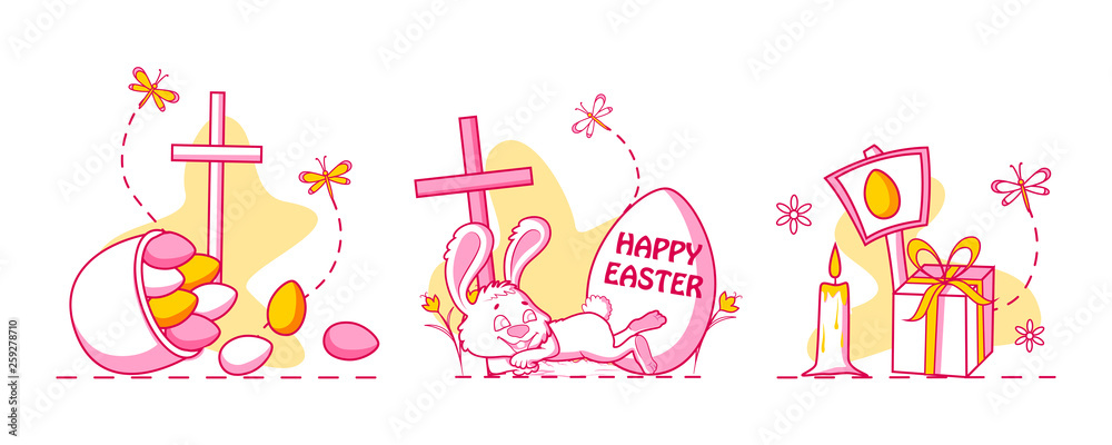 Happy Easter holiday celebration background in vector Happy Easter holiday celebration background in vector