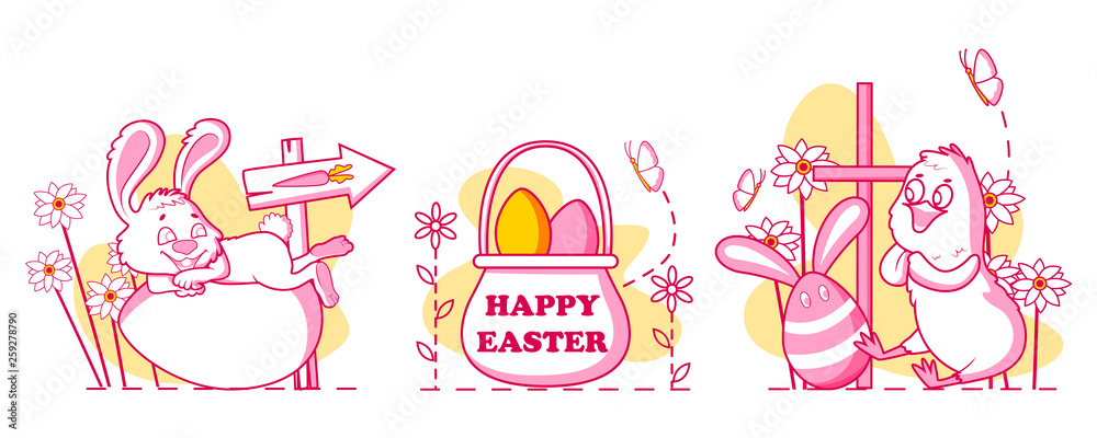 Happy Easter holiday celebration background in vector