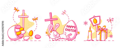 Happy Easter holiday celebration background in vector