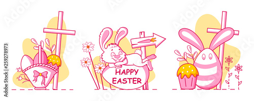 Happy Easter holiday celebration background in vector