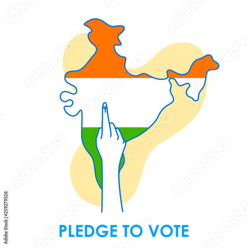 Concept background for Vote India for election democracy campaign banner in vector