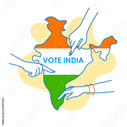 Concept background for Vote India for election democracy campaign banner in vector © stockillustrator