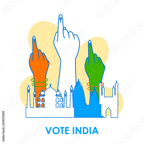 Concept background for Vote India for election democracy campaign banner in vector