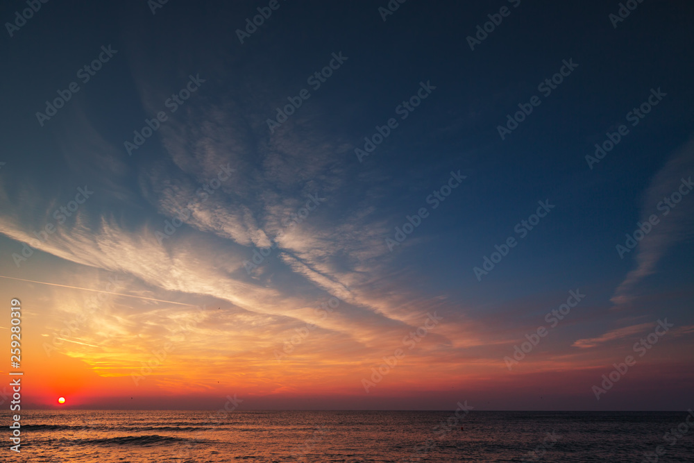 Beautiful sunrise over the sea