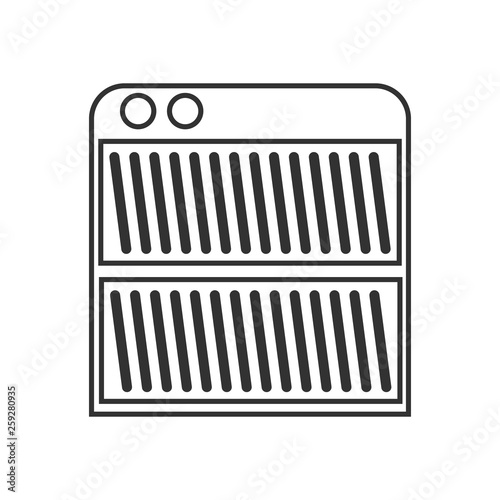 Outline black icon with the electric heater