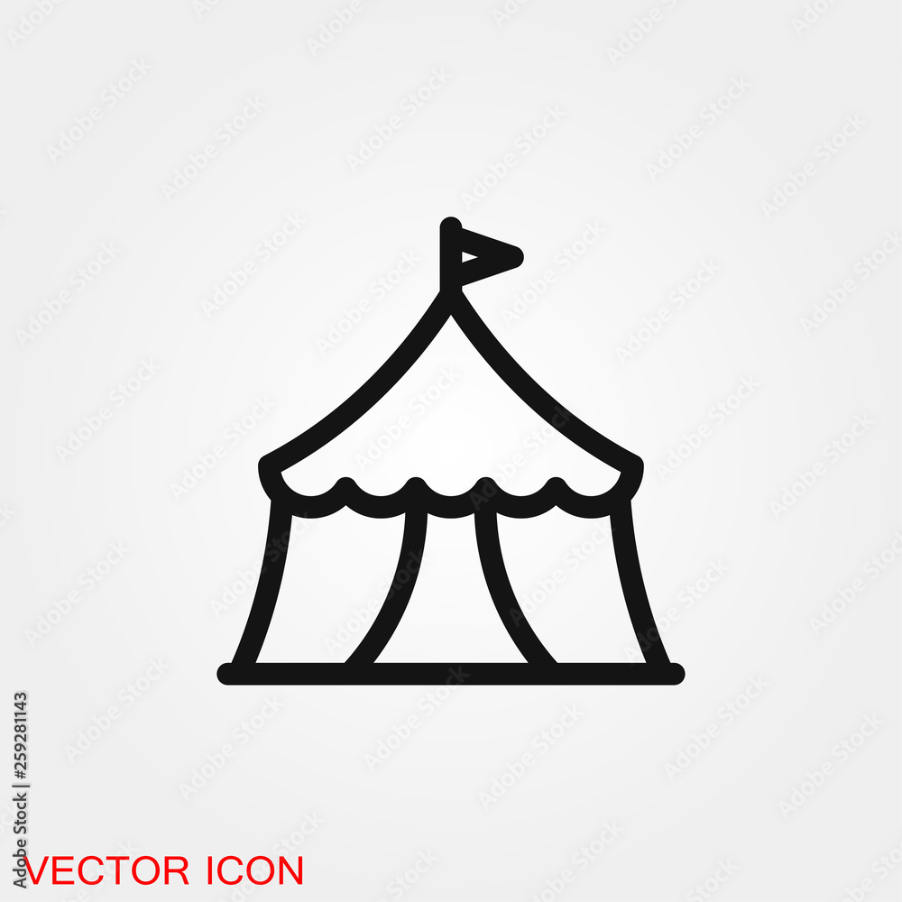 Camping tent icon vector sign symbol for design Camping tent icon vector sign symbol for design