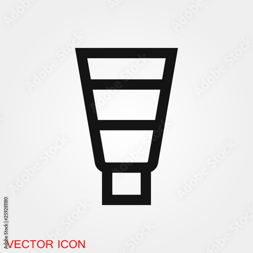 Tube container for cream icon vector sign symbol for design