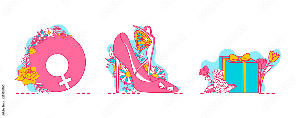 Greeting background for celebrating International Happy Women's Day in vector
