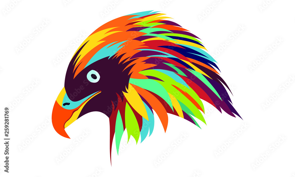 Fototapeta premium eagle head with full colors