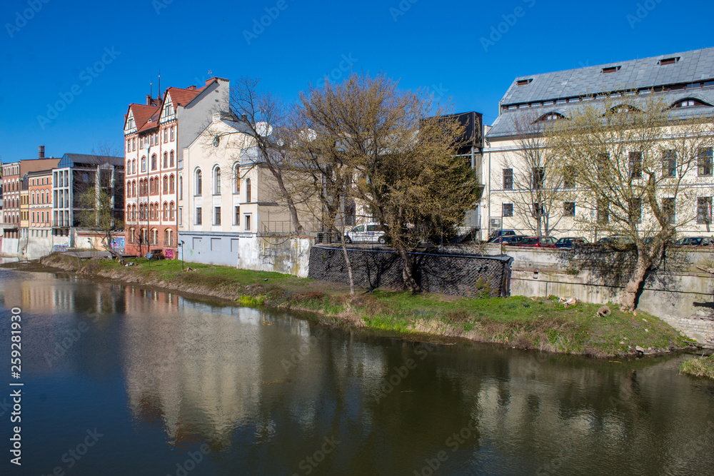 OPOLE, POLAND. River View in Opole old City Center Near the Market Square also known as Opole Venice. 