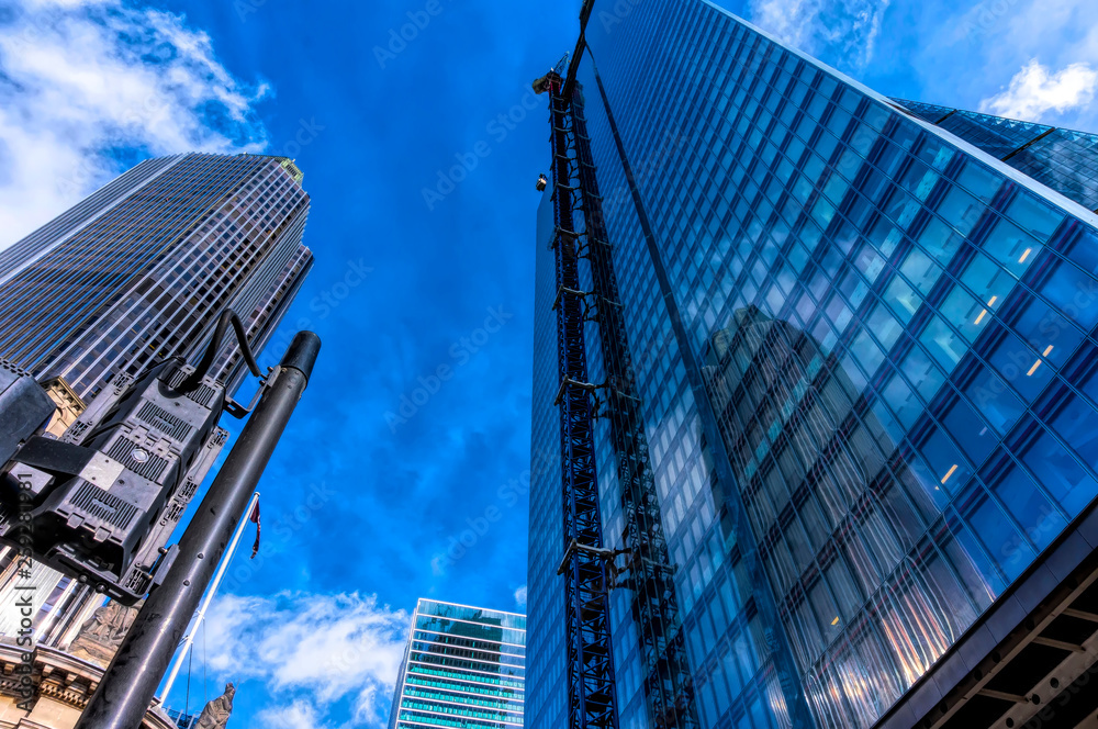 Fototapeta premium Futuristic bank towers at London's Financial District, City of London