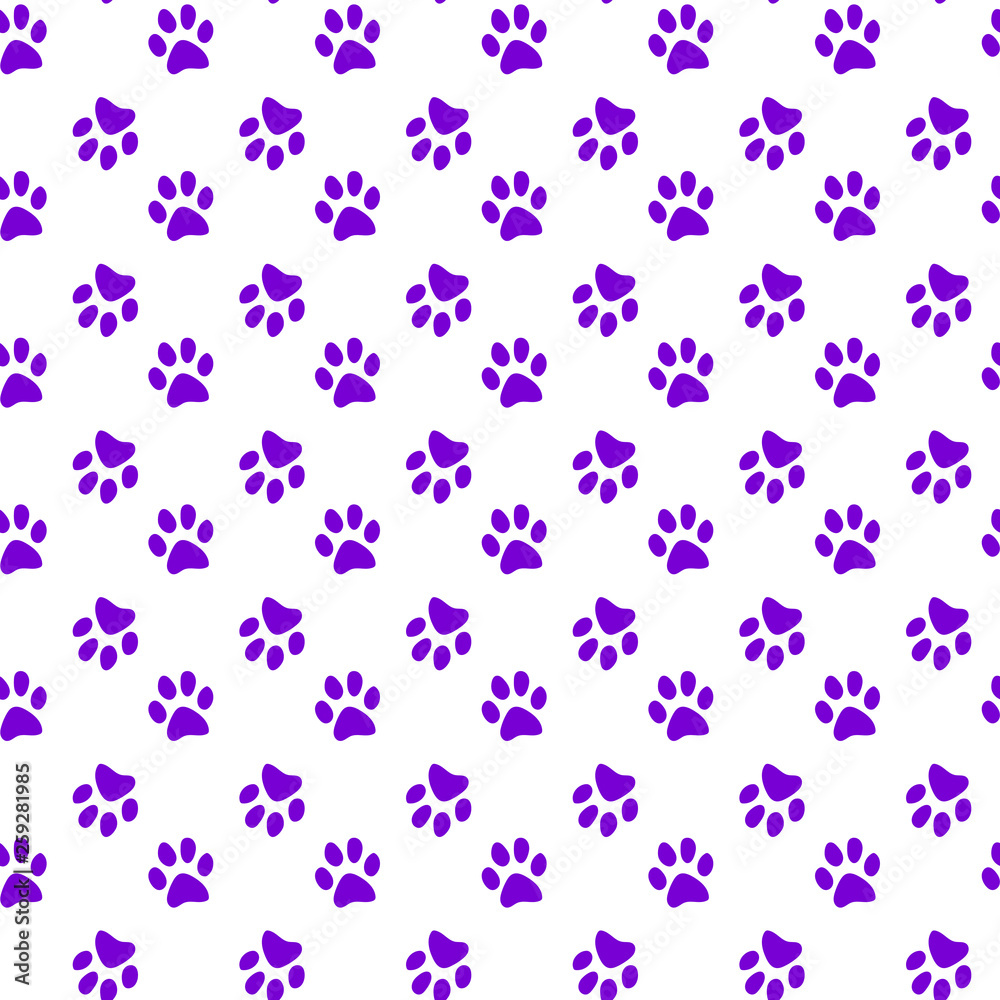 Vector seamless pattern with cat or dog,kitten or puppy footprints. Can be used for wallpaper,fabric, web page background, surface textures.