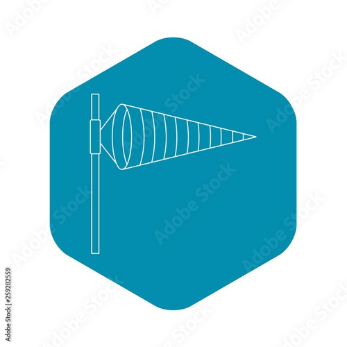 Windsock, icon. Outline illustration of windsock vector icon for web