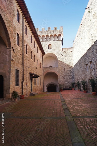 Courtyard of Vicari Palace, Scarperia, Tuscany, Italy