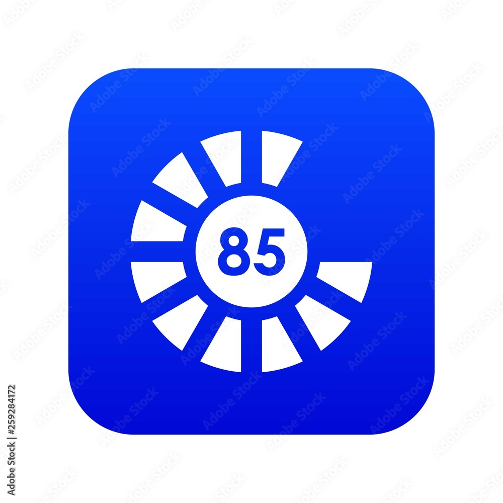Sign 85 load icon digital blue for any design isolated on white vector illustration Sign 85 load icon digital blue for any design isolated on white vector illustration