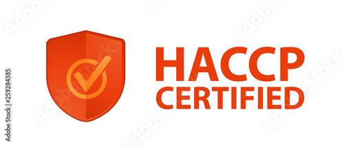 Security Shield HACCP Certified - Orange Vector Illustration - Isolated On White Background