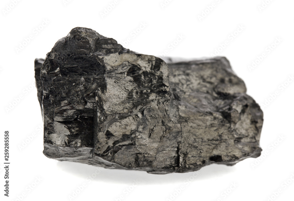 coal isolated on white background close up