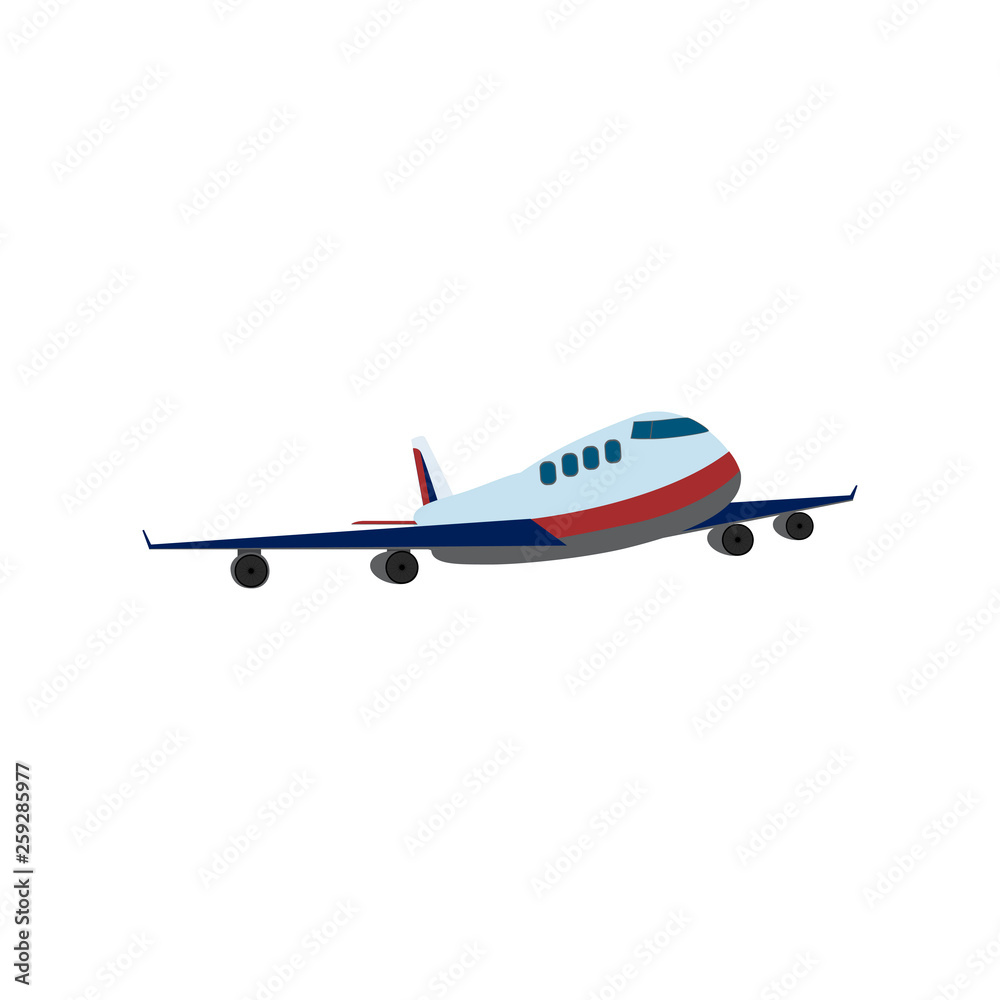 Passenger plane. Airline travel concept. Vector illustration.