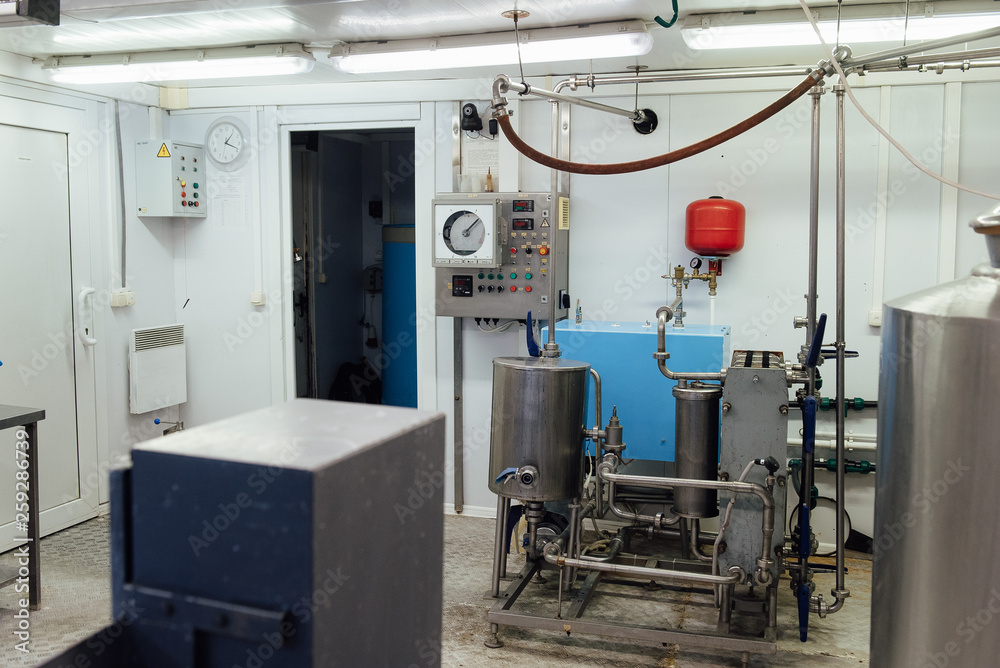 Equipment for the production of milk and dairy products at a dairy plant