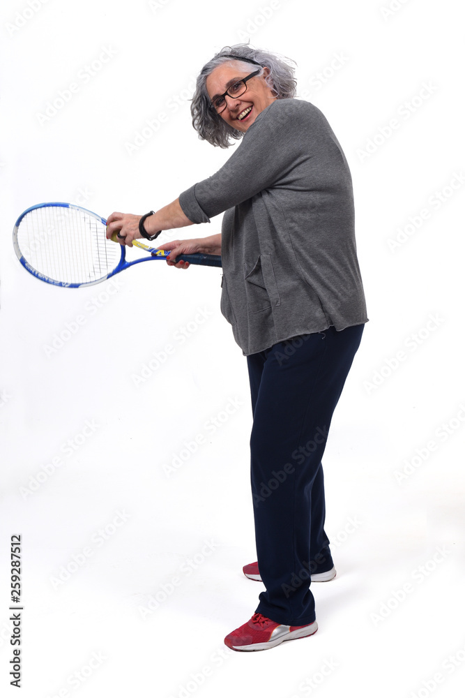 woman playing tennis on white background woman playing tennis on white background