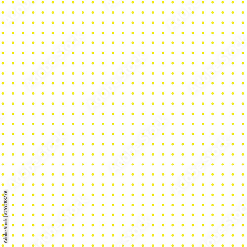 Yellow dots on white background. 