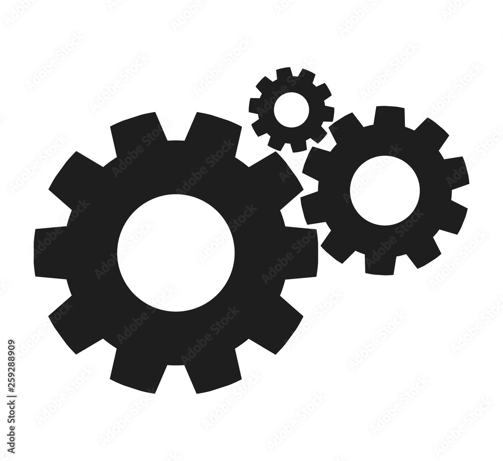 Settings Icon with Gear Symbol. Flat style vector EPS. Settings Icon with Gear Symbol. Flat style vector EPS.