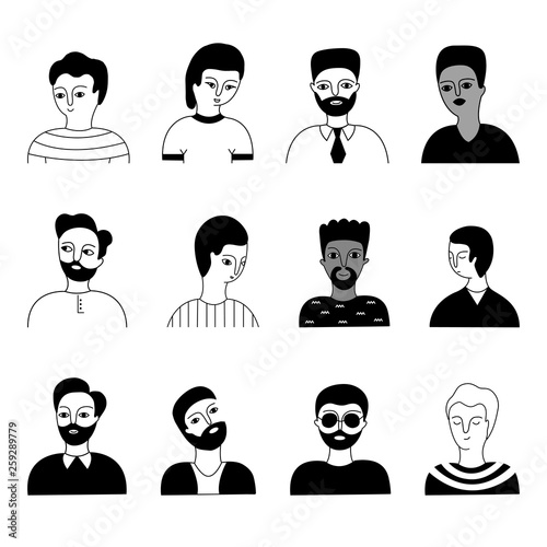 A multicultural set of men faces