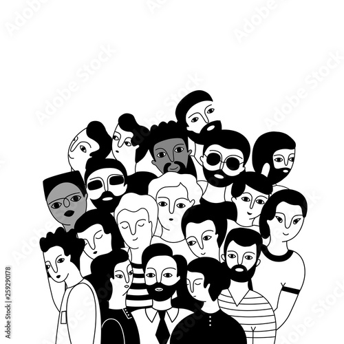 A multicultural group of men.