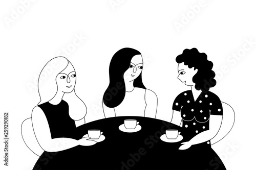 female friends drinking tea.