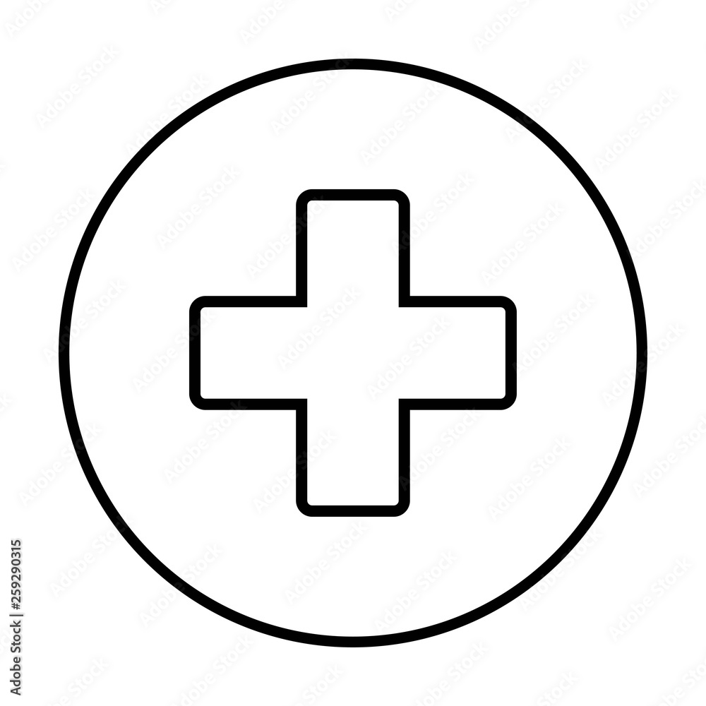 Plus Icon vector. Add icon. Addition sign. Medical Plus icon on a white background Plus Icon vector. Add icon. Addition sign. Medical Plus icon on a white background
