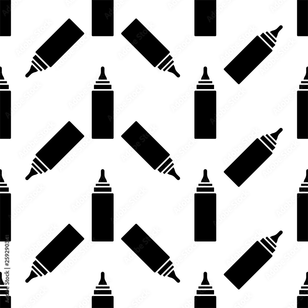 Baby Bottle Icon Seamless Pattern, Milk, Water Bottle Icon