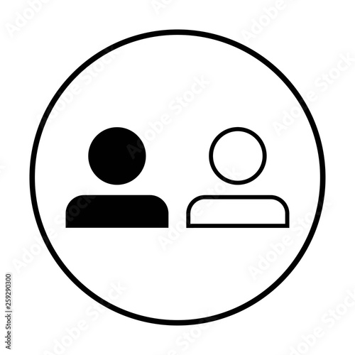 people icon. Two person on the badge. User Icon in trendy flat style isolated on white background