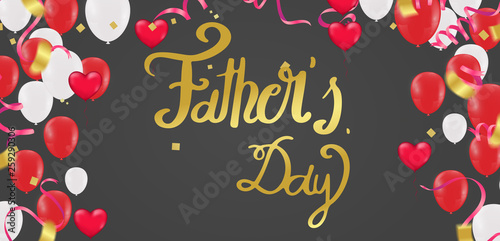 father's day background, Happy Day Typography for greeting card, festive poster etc. Hand lettering illustration on background
