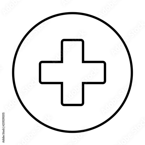 Plus Icon vector. Add icon. Addition sign. Medical Plus icon on a white background